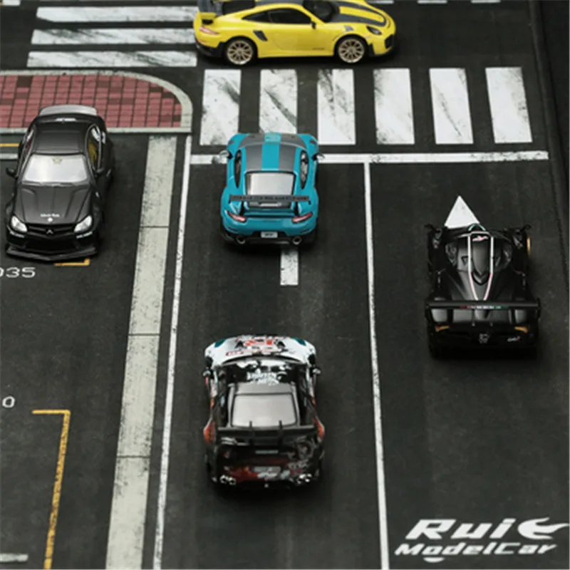 1:64Scale Model Large Road Scene Parking Lot Mat For Diecast Car Vehicle Toy Scene Display Simulation Scene Mouse Pad Collection