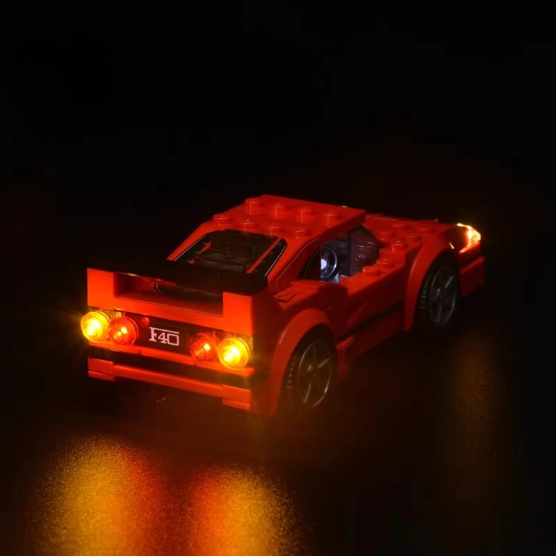 مجموعة إضاءة LED مناسبة لأبطال السرعة LEGO Ferrari F40 Competizione 75890 (لا تشمل مكعبات البناء)