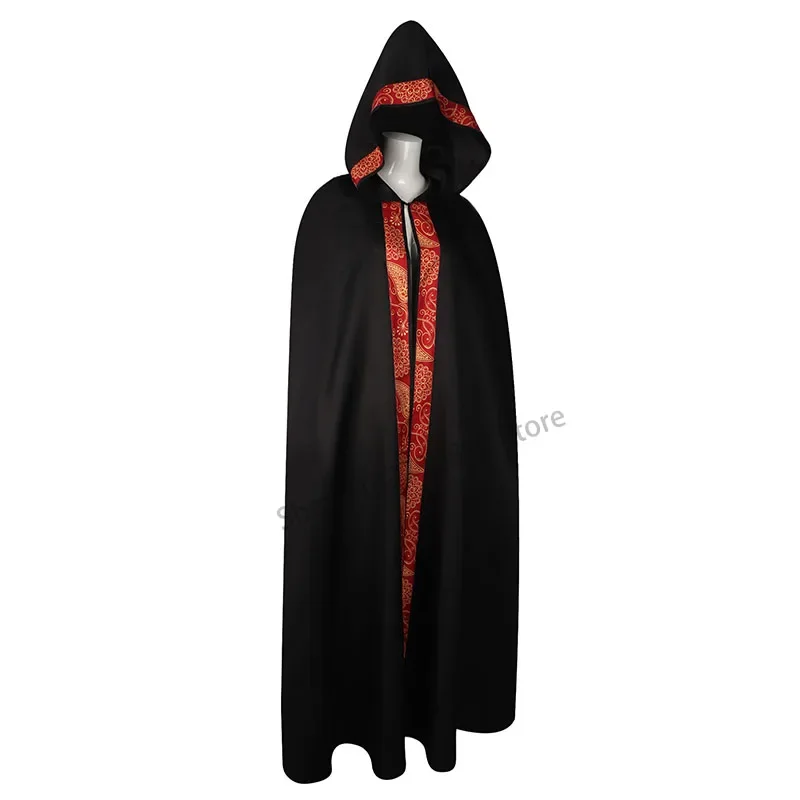 Middle Ages Black Cloak Church Set Red Edge Black Cloak Cloak Anime Stage Performance Set