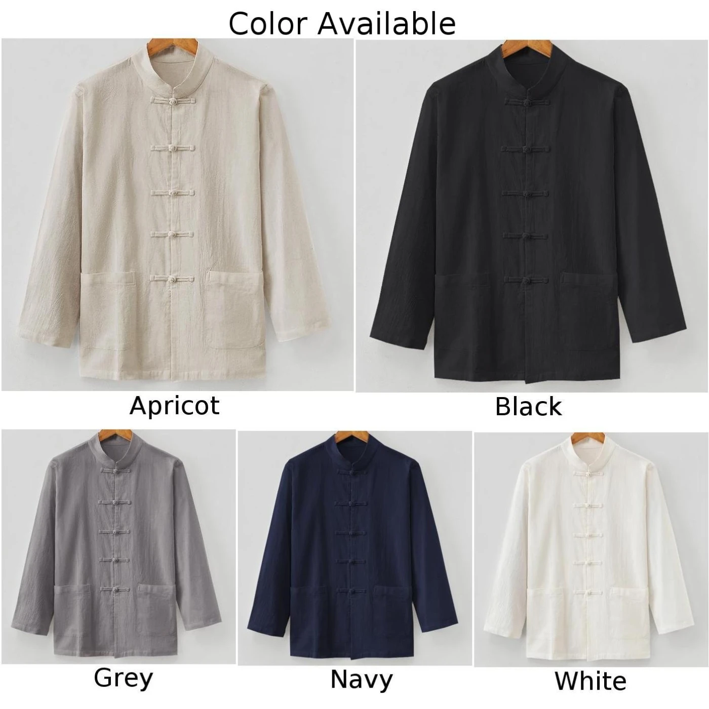 Man Accessories Shirt Daily Holiday Chinese Traditional Cotton Linen Long Sleeve Uniform Jacket Clothing For Man