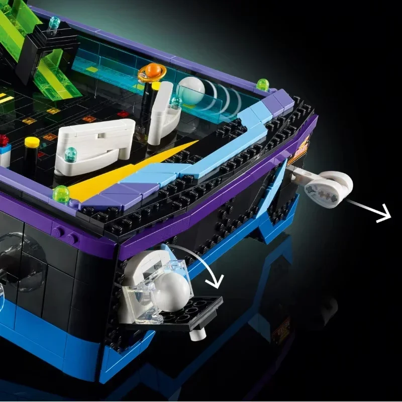 New 2274PCS Retro Game Table Model Arcade Pinball Machine Building Blocks, Assembly Birthday Gift