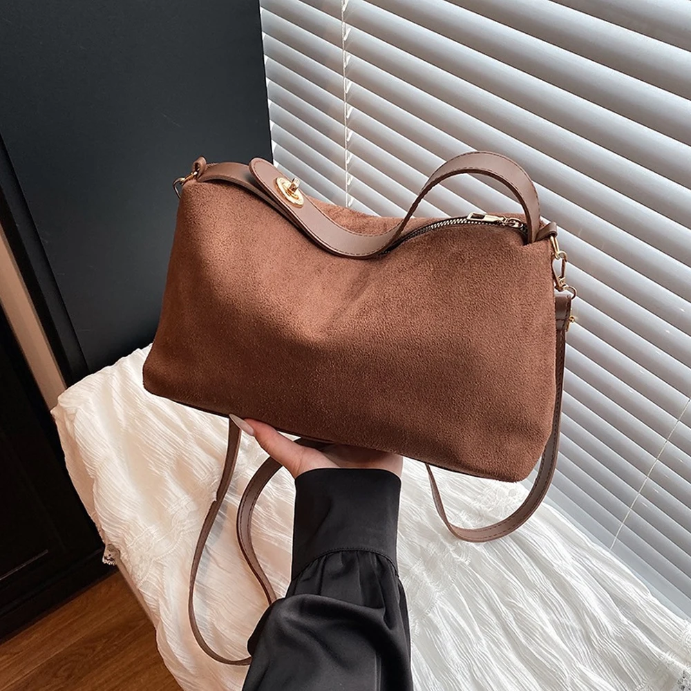 Damen-Umhängetasche, hochwertige Handtasche aus Kunstwildleder, geräumige, schlichte Umhängetasche für den täglichen Gebrauch, modische und vielseitige Tragetasche. – Detail 6