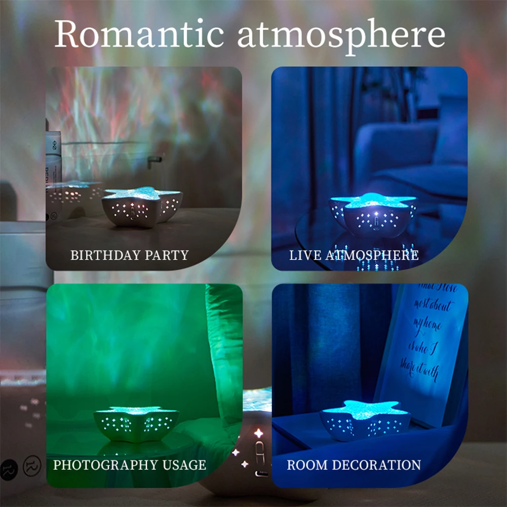 المحيط موجة العارض ضوء لغرفة النوم مكتب مهرجان ديكور 7 ألوان البحر ستار مصباح نجم البحر LED ضوء الليل لهدايا الفتيات في سن المراهقة #3