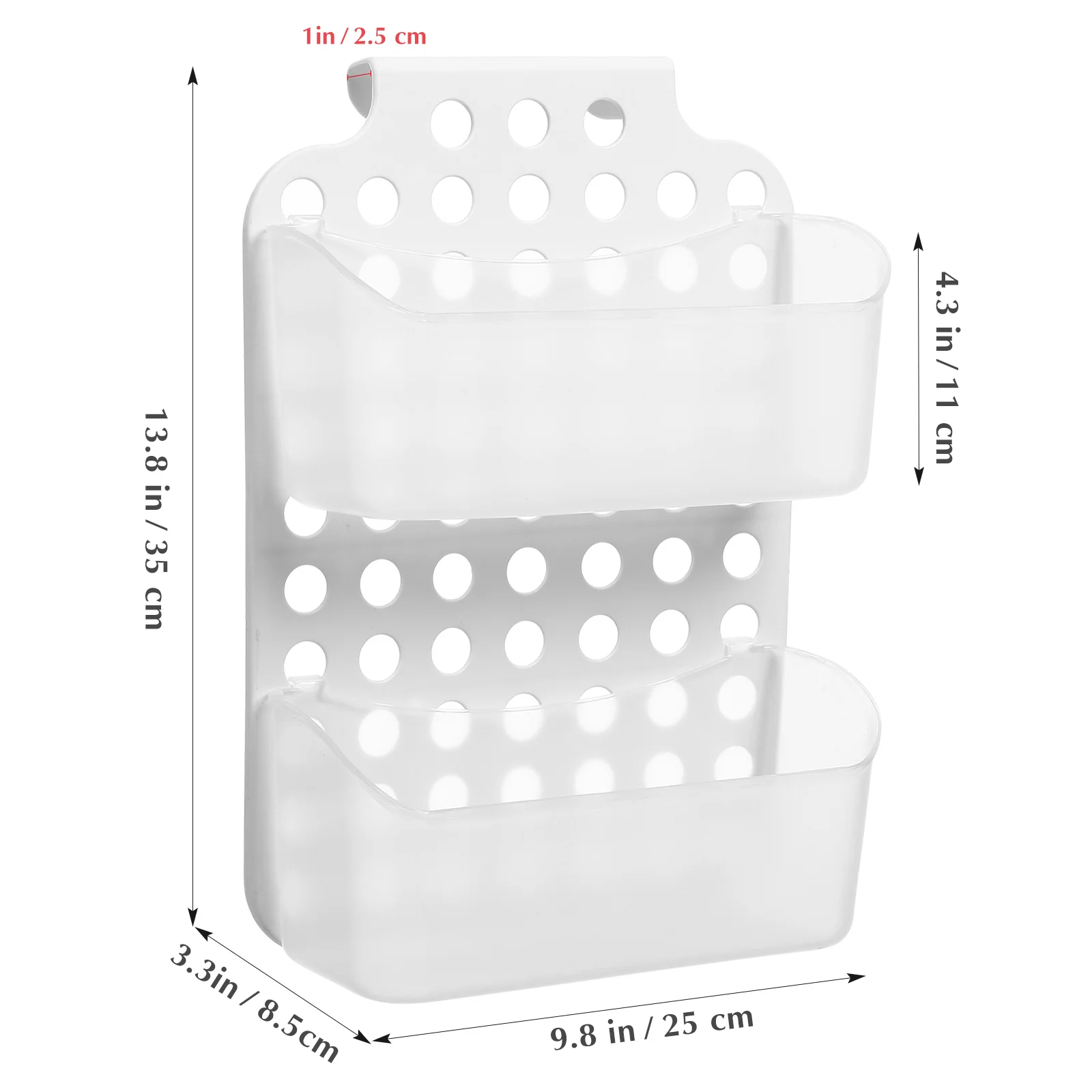 Scatola portaoggetti Cestino sospeso per bagno Scarico per articoli da toeletta Gancio per rack Organizzatore multifunzionale su ripiani per doccia in plastica