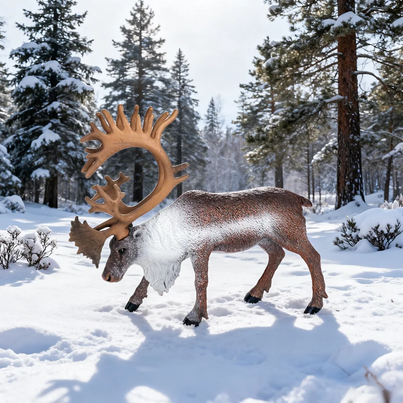 Oenux Bos Herten Dieren Simulatie Wilde White-Tailed Elanden Actiefiguren Elanden Beeldjes Model Decoratie Speelgoed Kinderen Kerstcadeau
