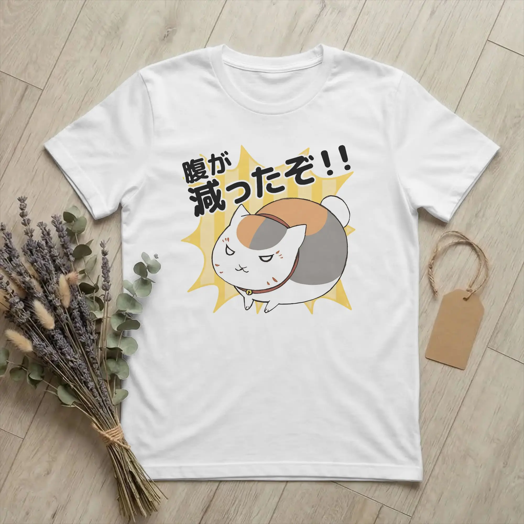 Men T-Shirt Natsume's Book of Friends Madara Fun Pure Cotton Tee Shirt Short Sleeve Nyanko Sensei T Shirts merchandise Plus Size