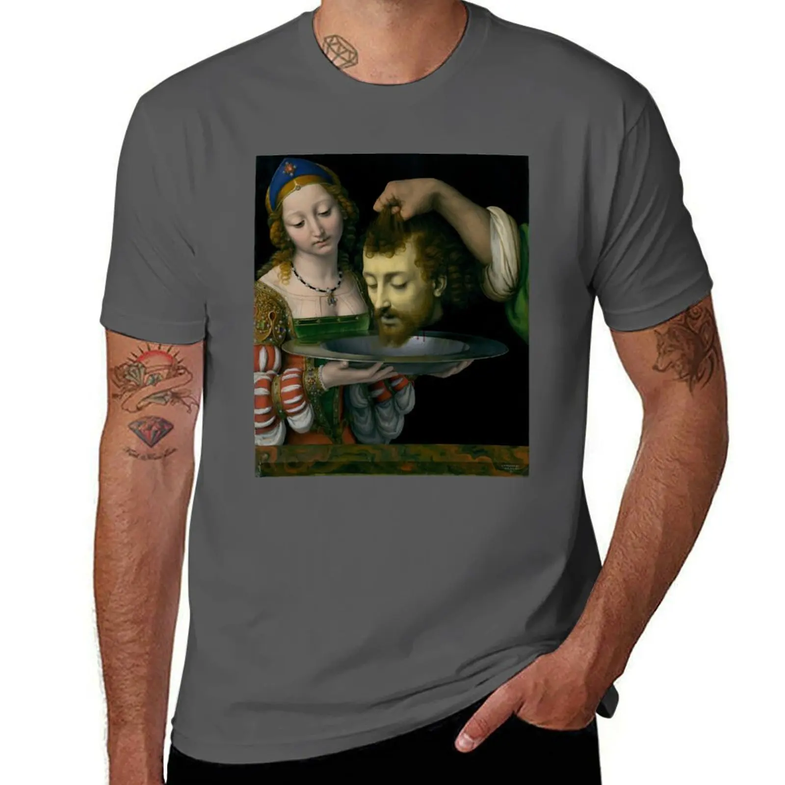 

Salome with the Head of Saint John the Baptist - Andrea Solario T-Shirt man t shirt luxury T-Shirt