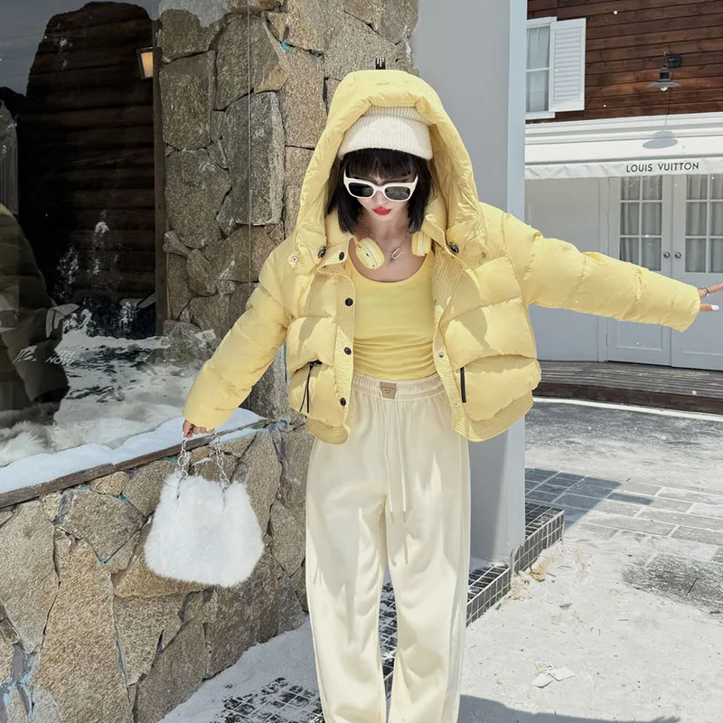 Frauen Parker 2025, Neue Winter Verdickte Unten Jacken Frauen Temperament Kurze Frauen Unten Jacken Weiße Ente Unten frauen Mantel h570