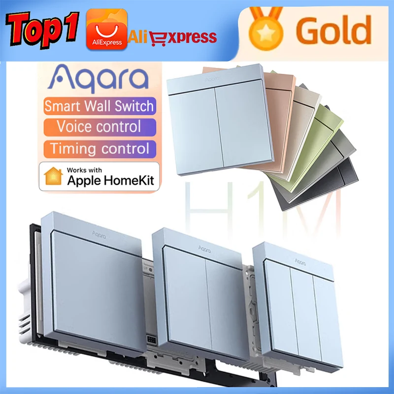 Aqara Smart Wall Switch H1M with Neutral 1/2/3 Key Zigbee 3.0 Wireless Key Light Switch light switches for wall For Homekit