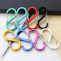 10PCS S Double Carabiner Snap Hook Set for Keys Outdoor Camping EDC Climbing Backpack Clasps Spring Keychain Karabiners Clip