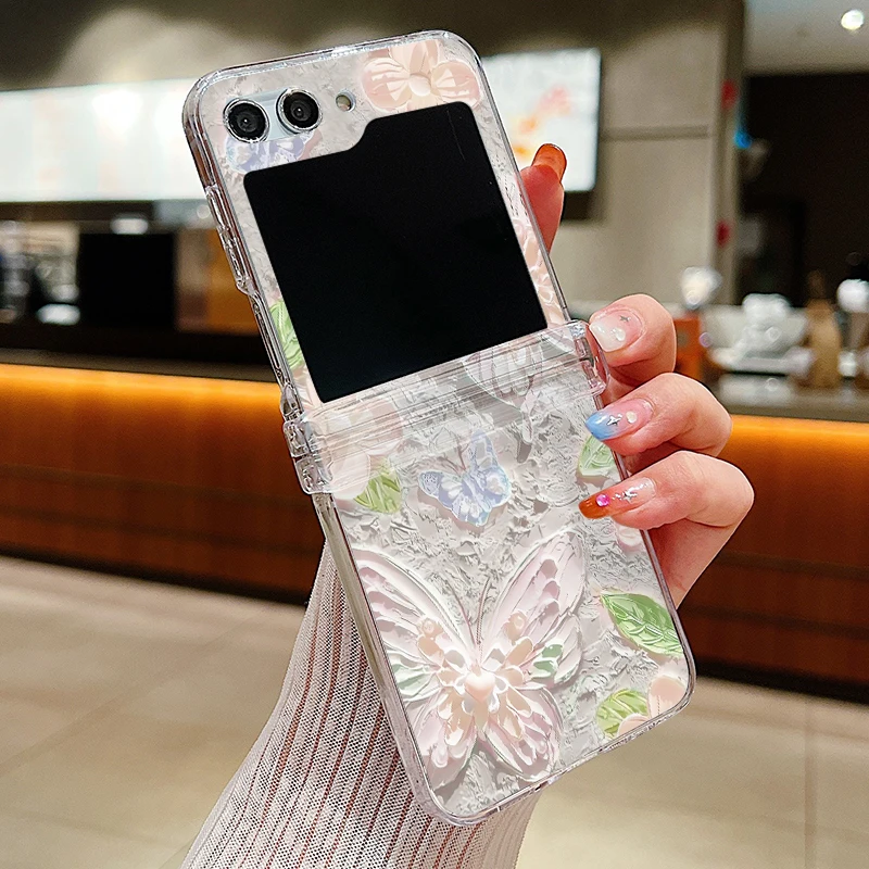 Transparente Hartschalen-Handyhülle mit Schmetterlingsdruck für Samsung Galaxy Z Flip8 Flip6 Flip7 FE Flip 8 7 6 5 4 3 5G Stoßfeste Durchsichtige Schutzhülle – Detail 13