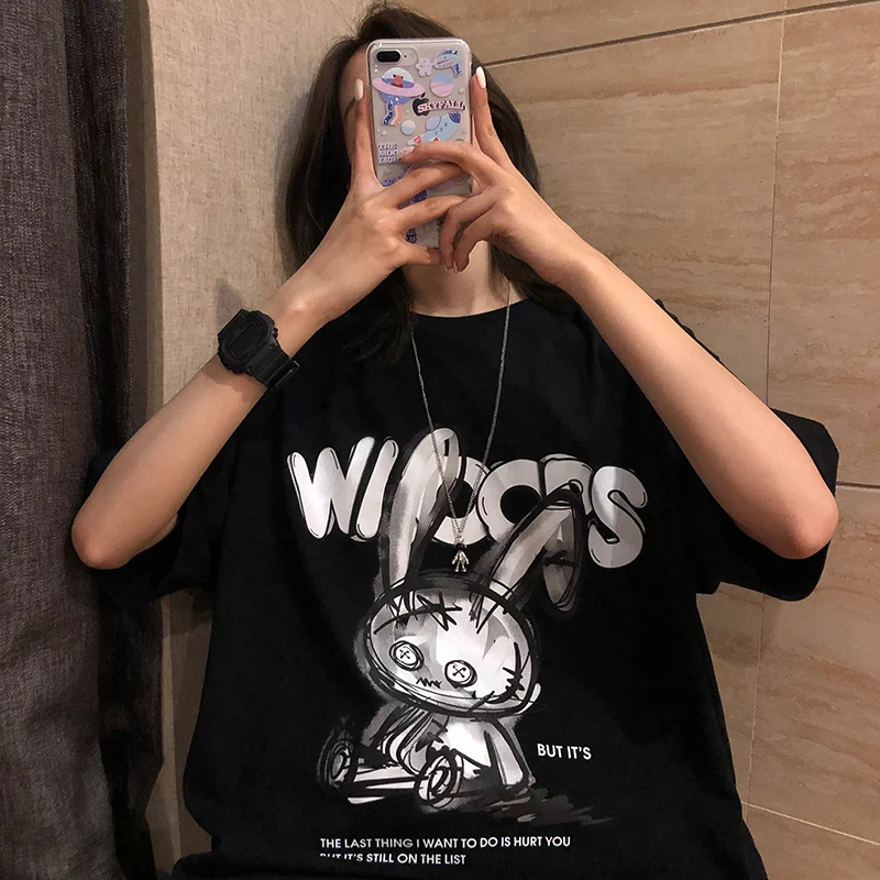 Women T-shirts Crop Tops Y2k Women T-shirt Tops Summer Gothic Casual Oversized Hip Hop Streetwear Harajuku Short Sleeve Tshirt