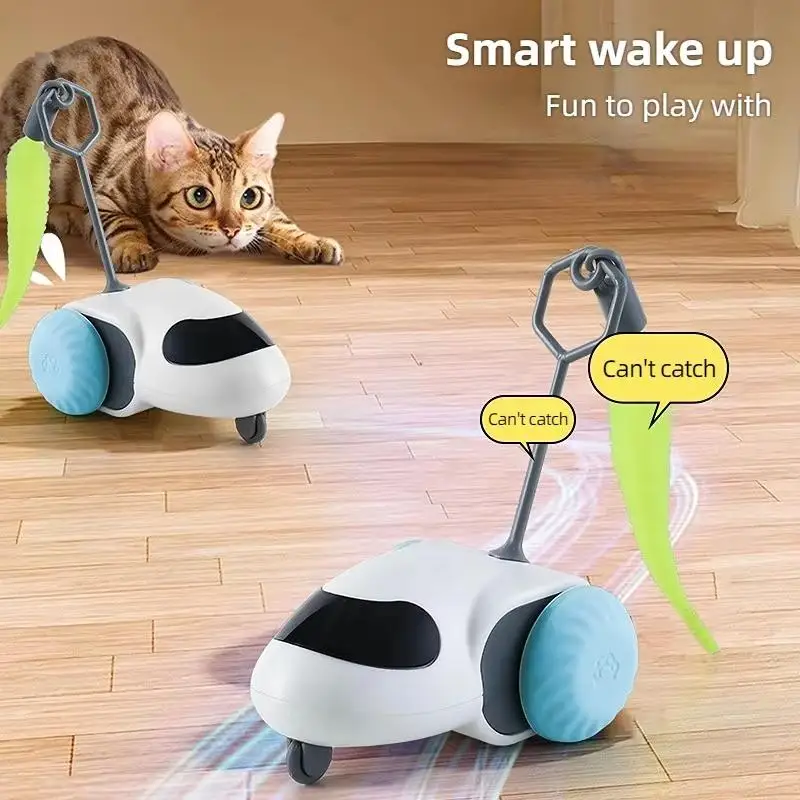 

Smart Cat Toy Car Interactive Cat Toy Ball Automatic Rolling Remote Control Toy Pet Indoor Cat Accessories Kitten Dog Supplies