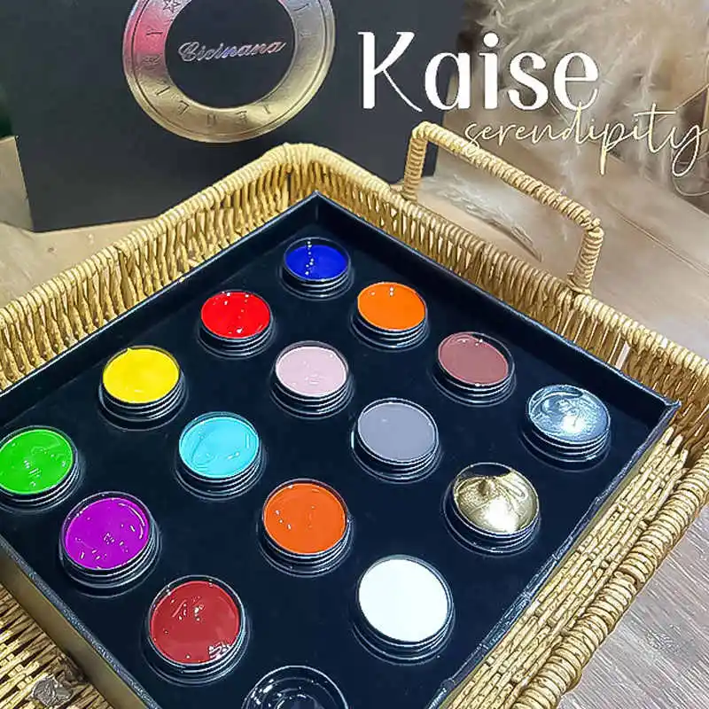 KAISE Multicolor 16 colors Solid color Painting gel Nail salon 2024 New Hot sale Non-toxic UV gel Fashion Nail art kit Wholesale