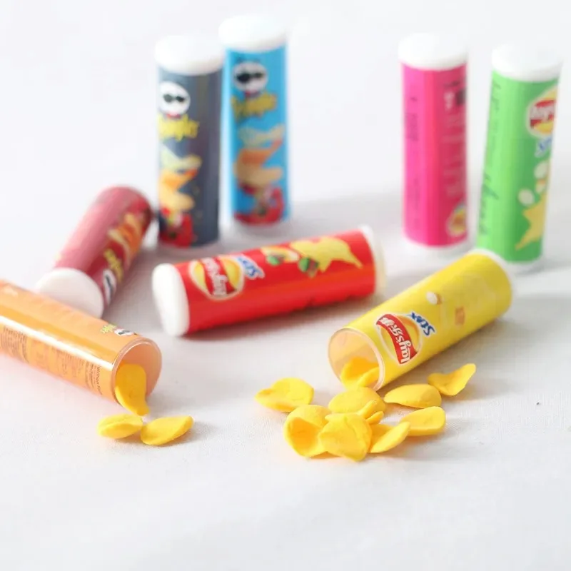 New 1/6 Scale Miniature Dollhouse Potato Chips Food Model Lifelike Pretend Play Kitchen Toy Barbie Doll House DIY Scene Ornament