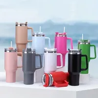 1200ML Stainless Steel Insulated Water Bottle Thermal Coffee Car Cup Cold Hot Mugs Vacuum Flask with Handle Straw for Sport Gift