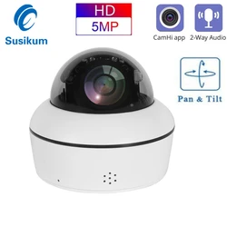 CamHi PTZ IP Camera POE 5MP Waterproof Speed Dome 4X Zoom Two Way Audio Security Outdoor CCTV Camera Night Vision