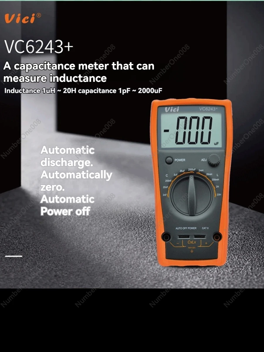 Digital Intelligent Tester Inductance vc6243+ Handheld Capacitance Meter High-Precision LCR Bridge Meter