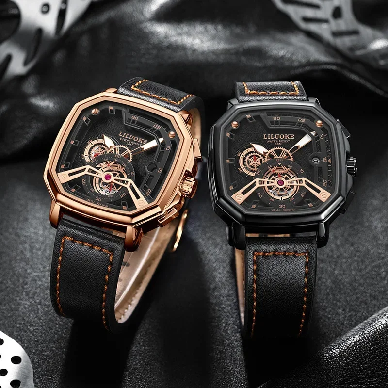 NEWMen's Watch Glow 방수 스퀘어 인기 시계 남성용 시계