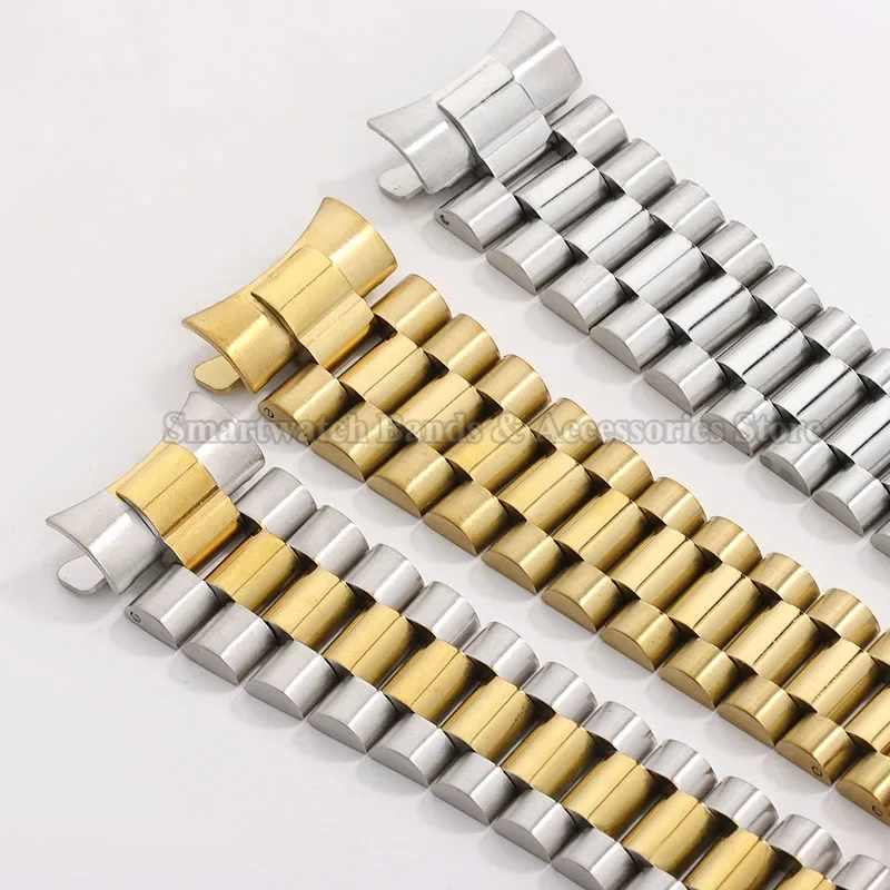 Pasek do zegarka ze stali nierdzewnej 20 mm dla Rolex dla Water Ghost dla Oyster Curved End Wrist Band Mężczyźni Kobiety Bransoletka Sport Watch Band