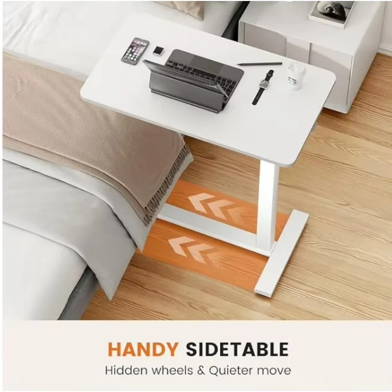 طاولة بجانب السرير معدنية قابلة للتعديل مع عجلات، طاولة سرير للاستخدام المنزلي في المستشفى الحديثة لورشة عمل غرفة النوم وتناول الطعام #5