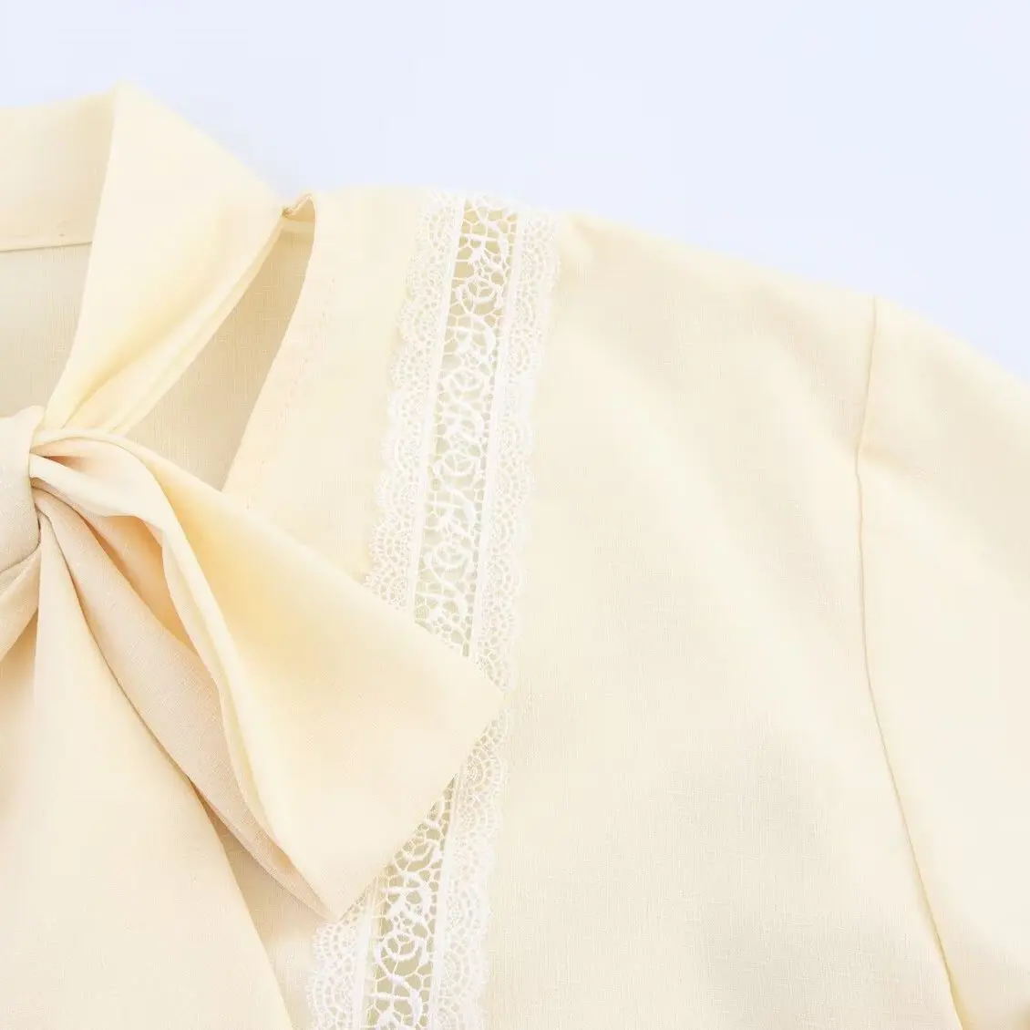 قميص نسائي بأكمام طويلة من البوليستر الفضفاض بتصميم زهري من الدانتيل بأكمام فانوس وأزرار، من مجموعة خريف JNLEAOG الجديدة والأ...