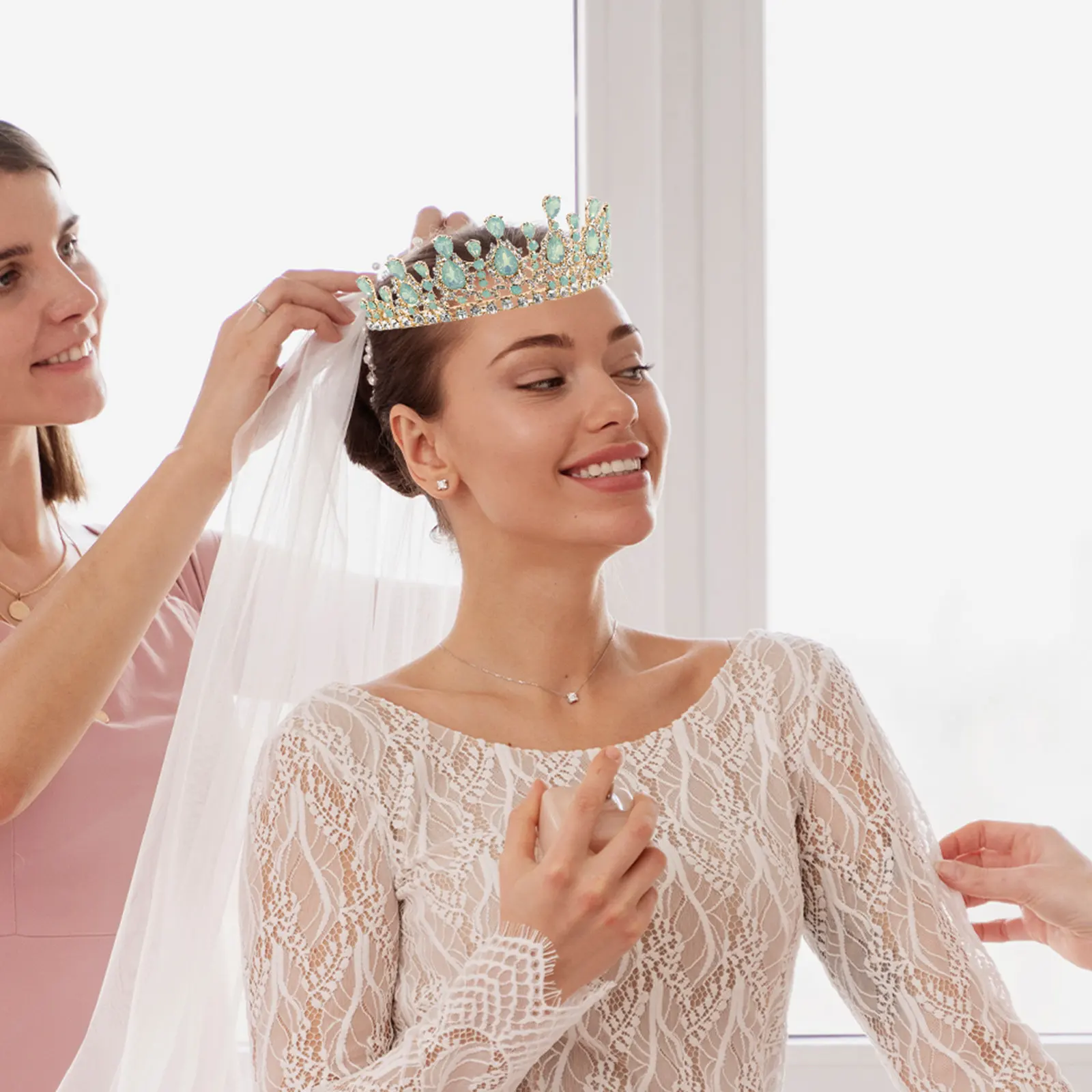 

Романтическая свадебная тиара-корона со стразами и кристаллами для невесты, легкая и удобная в носке