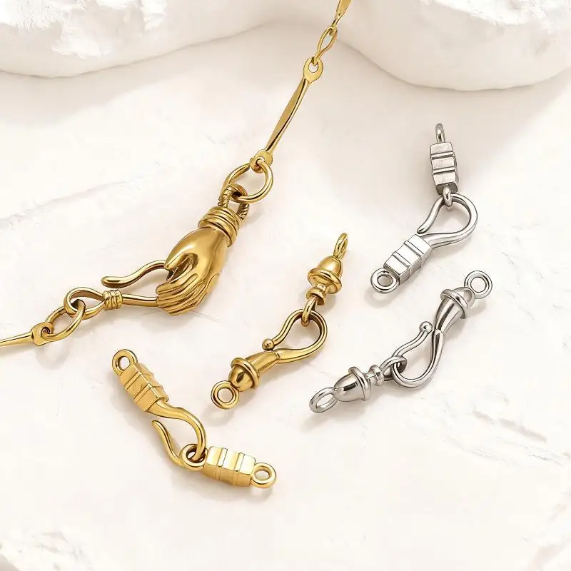 5 Stück Edelstahl-S-förmige Verschlüsse, DIY-Schmuckherstellung, Verbindungselemente, Schnallen für Armbänder, Halsketten, Bastelbedarf – Detail 2