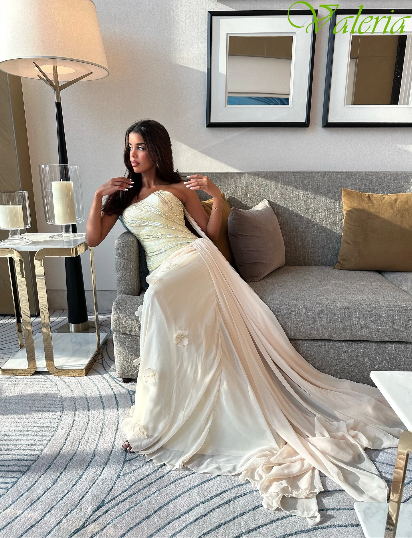 

Customized A-Line Strapless Elegant Fashion Temperament Evening Dress High Quality Celebrity Gowns Classic Delicate Party Dress