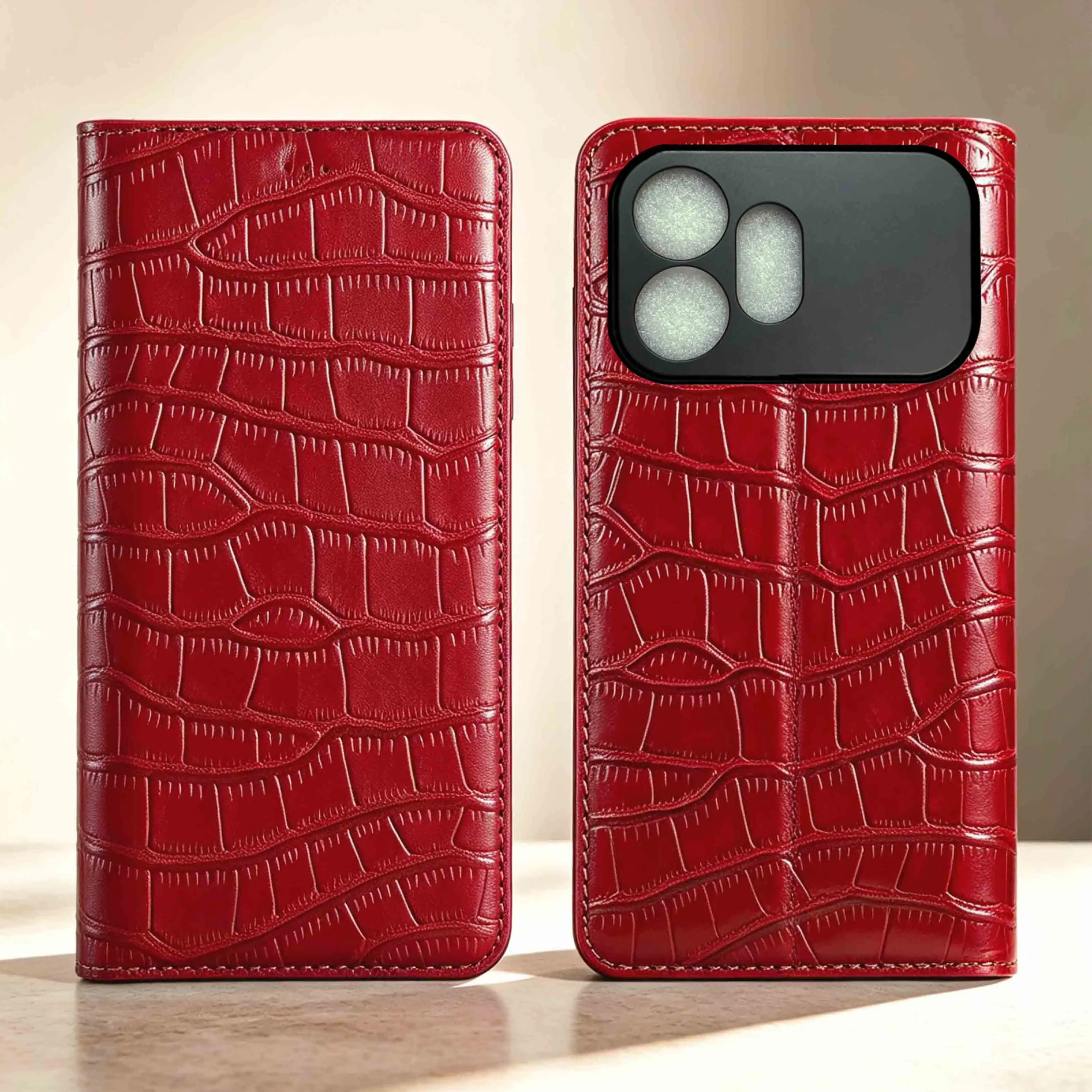 Crocodile Belly Genuine Leather Phone Flip Case For Honor 80 90 100 200 300 400 500 600 Pro Lite Ultra Smart SE Wallet CoverCase