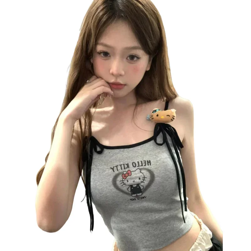 Miniso Hellokitty Underwear One Size Pure Desire Cultivation Cute Age Reduce Base Vest Sling Spicy Girl Women Summer Top Clothes