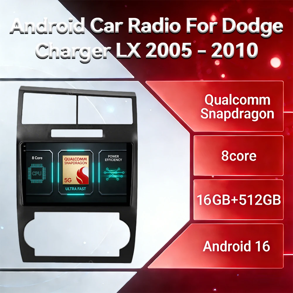 Android 16 Car Radio For Dodge Charger LX 2005 - 2010 For Dodge Magnum 2 2003 - 2007 Multimedia Stereo Video Player BT 4G WIFI