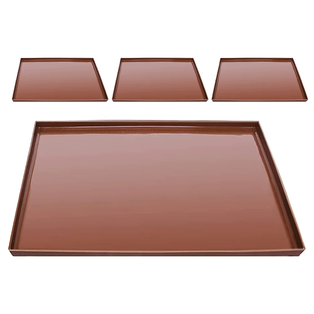 

4 Pcs Silicone Pad Flax Crackers Dryer Mat Food Dehydrator Trays Meat Vegetables Mats for Jerky Home Pads Liner Square