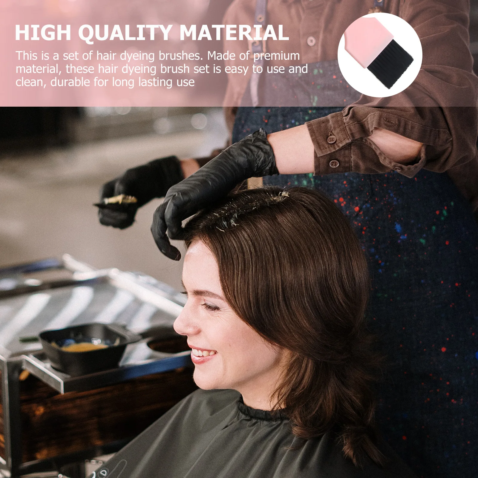 

4pcs Premium Pc Plastic Fiber Material Durable Hair Coloring Brush Easy Clean Salon Use Hair Dye Applicator Tool