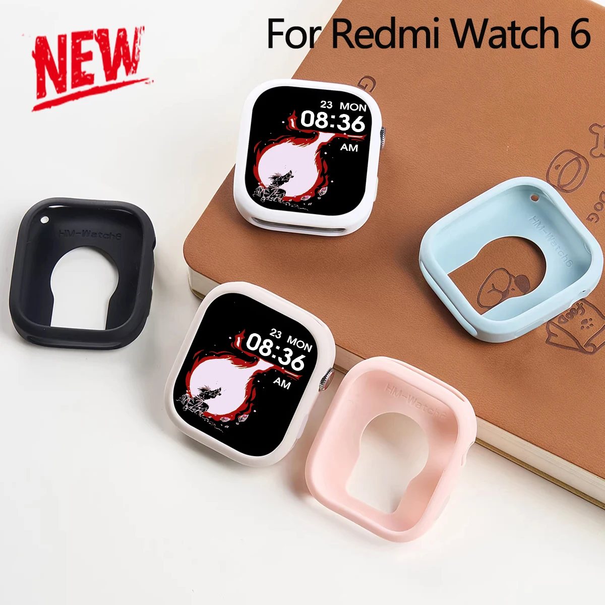For Xiaomi Redmi Watch 6 Silicone Case Bumper Smart Watch Accessories Protective Cover for Xiaomi Redmi Watch 6 Protector Frame