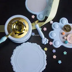 Silicone Coaster For Wax Seal Mold Stamp Cat Paw Pad Sealing Wax Hold Wedding Invitation Card Mat Wax Scrapbooking Stamping Tool