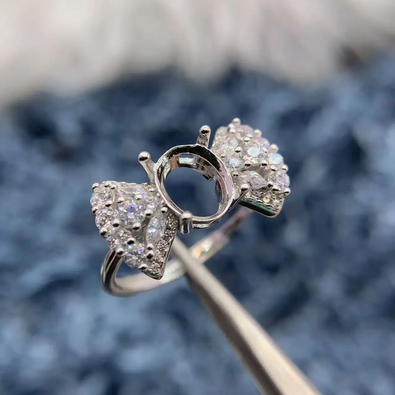 

MeiBaPJ инкрустация эллиптическая 7*9 мм круглая 8*8 мм кольцо из стерлингового серебра S925 с тонким жемчугом и цирконом пустой Шарм ювелирные изделия подарки Бесплатная доставка