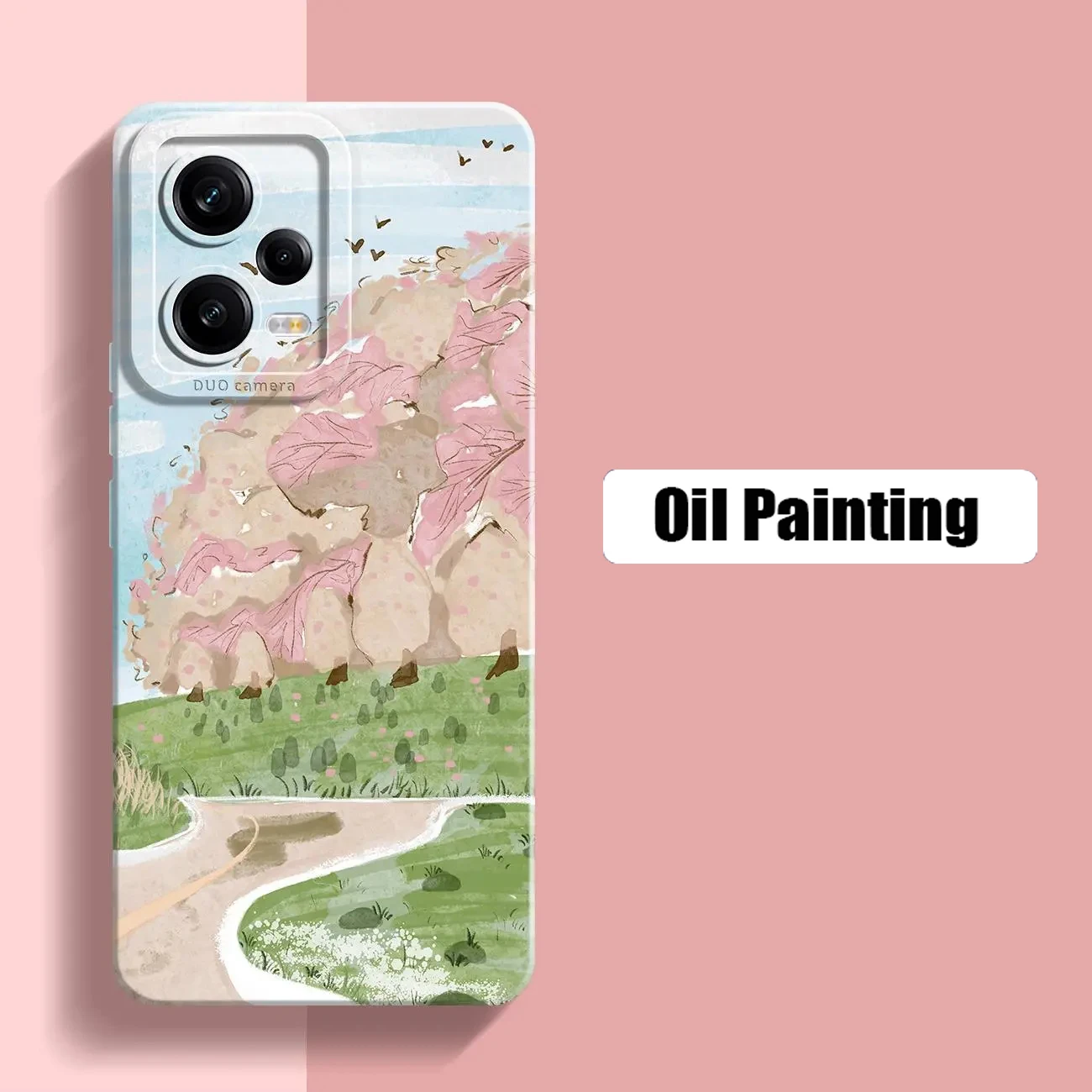 Pink Cherry Blossoms Van-Gogh Oil Painting Case For Xiaomi Redmi Note 12 11 13 Pro Plus 12S 11S 10S 9S Redmi 13C 12C 10C Cover