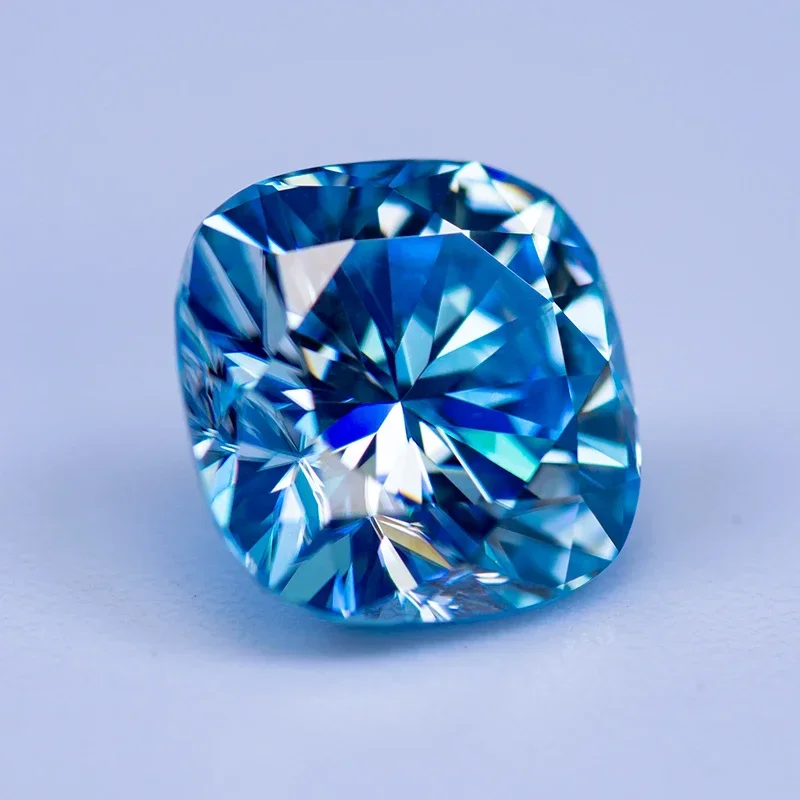 Moissanite pedra preciosa almofada corte aquamarine cor laboratório crescer diamante para encantos mulher diy jóias fazendo com certificado gra