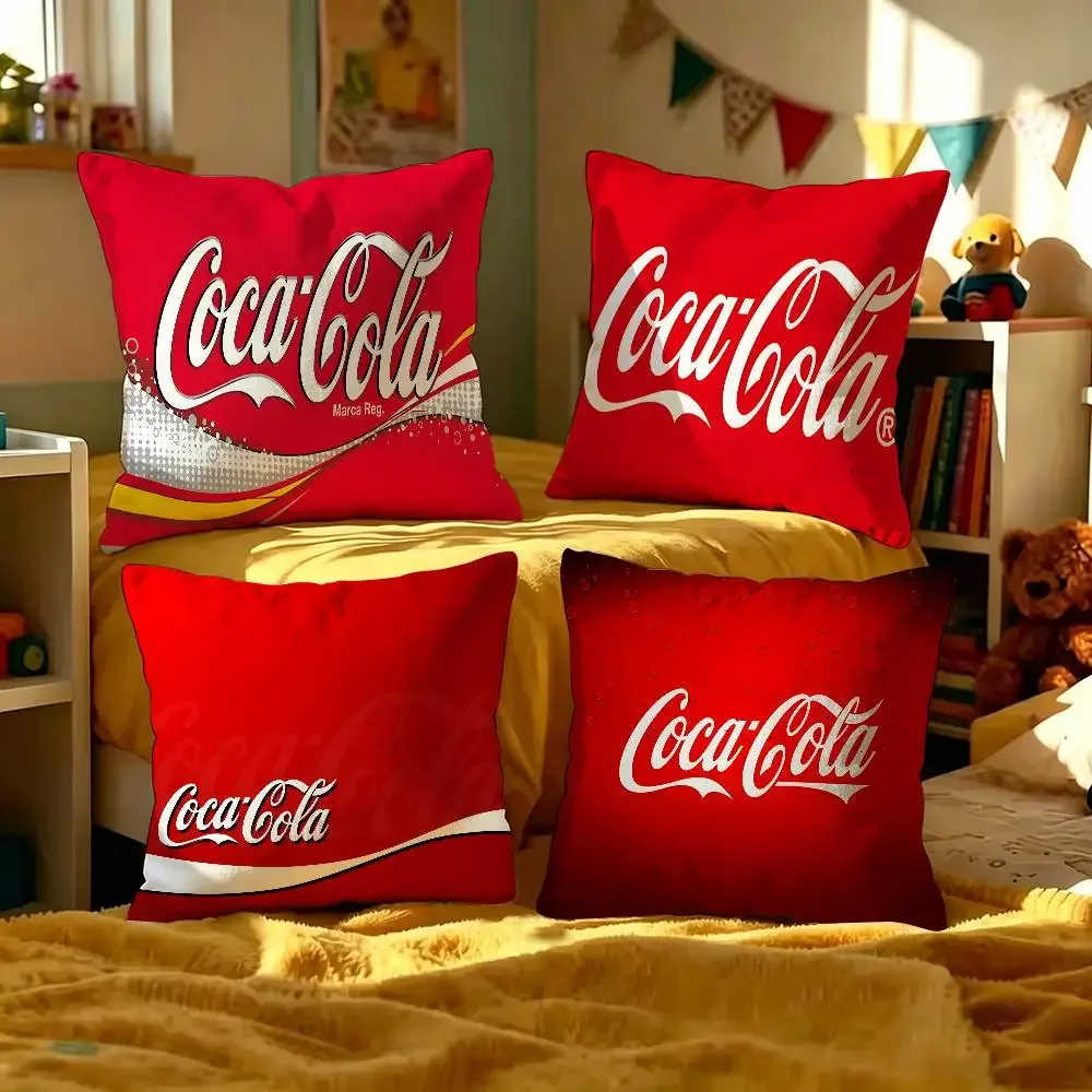 C-Cocas C-cola Vintage Logo Lucky Dragon Pillow Cover Sofa Cushion Cover Home Room Decoration Children Gift