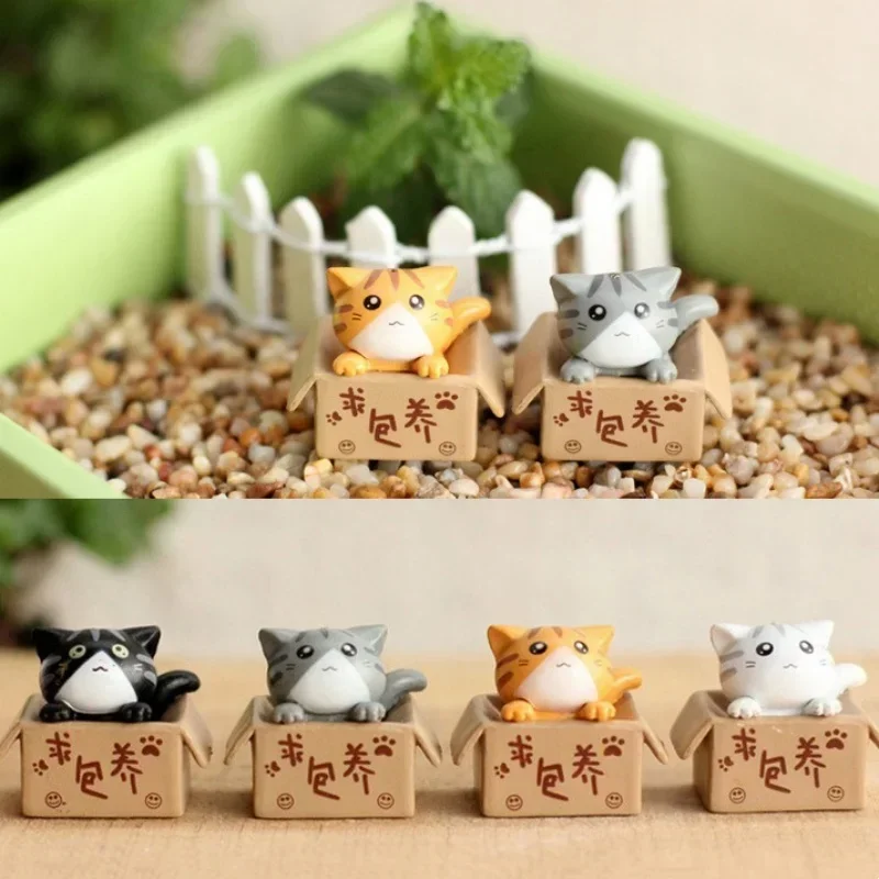 Kawaii Mini Cat Ornament Garden kitten statue Gift For Kids Children Baby Room Decoration Toy Miniature Figurines Home Decor