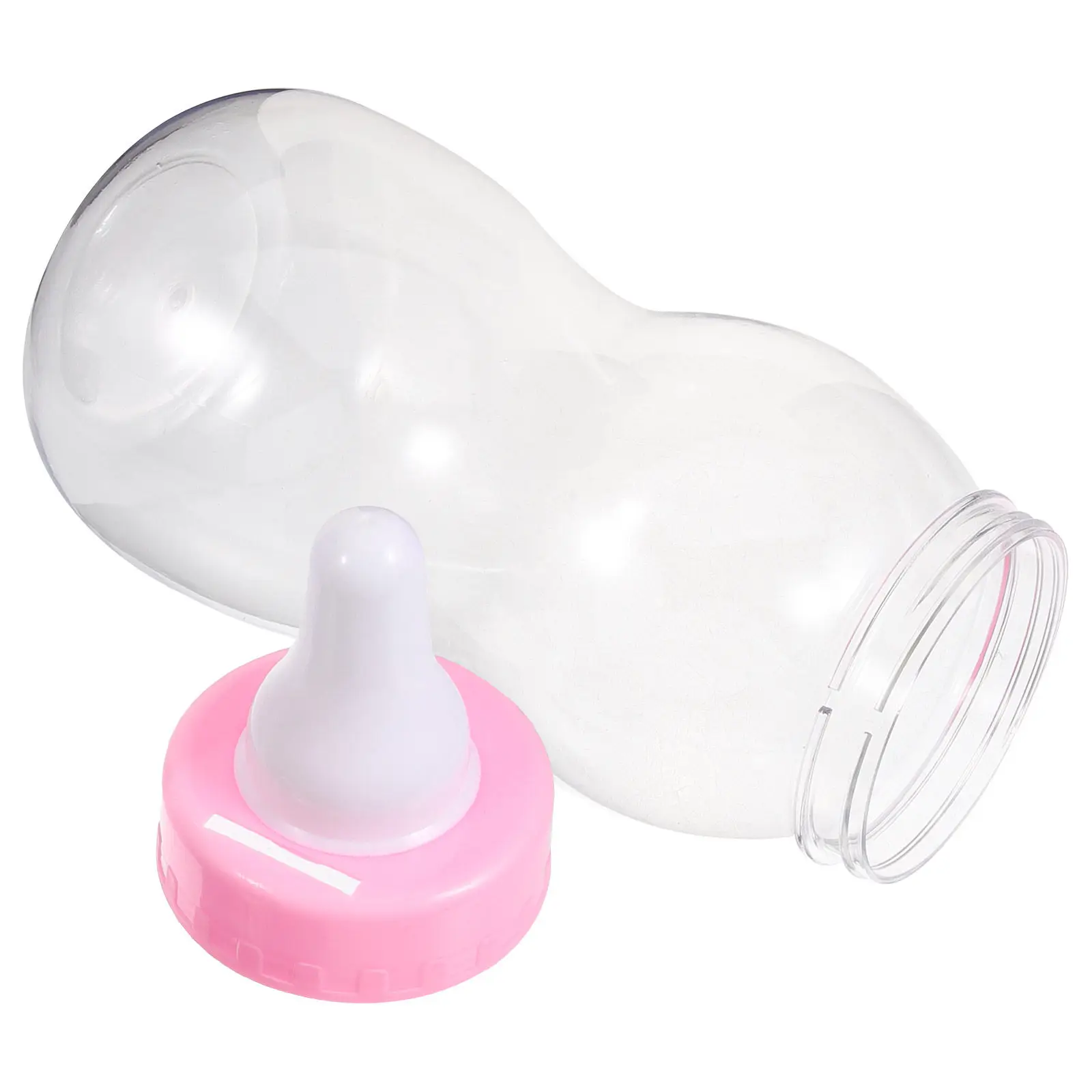 Pink Bottle Cash Box Piggy Bank Saving Pot PVC Desktop Ornament for Room Decor Saving Pot Piggy Bank