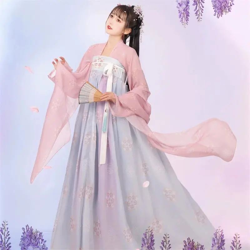 Ancient Chinese Hanfu Women Fairy Cosplay Costume Dance Dress Party Outfit Hanfu Dress Green Pink Sets For Women Plus Size XL