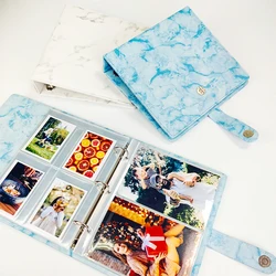 A5 D-shaped 3-ring PU Marble Pattern Photo Album 6×4 10×15 4r Photocard Binder Idol Card Holder Scrapbook Album 1/2/4/6 Pockets