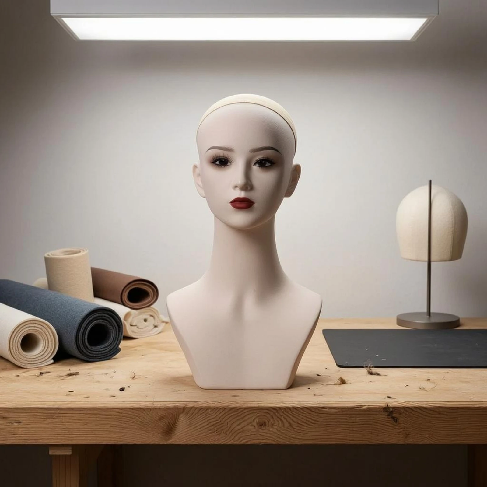 PVC Mannequin Bust Skin Tone 44 Cm Mannequin Bust Full Round Back Damage Resistant for Shop Window view 3