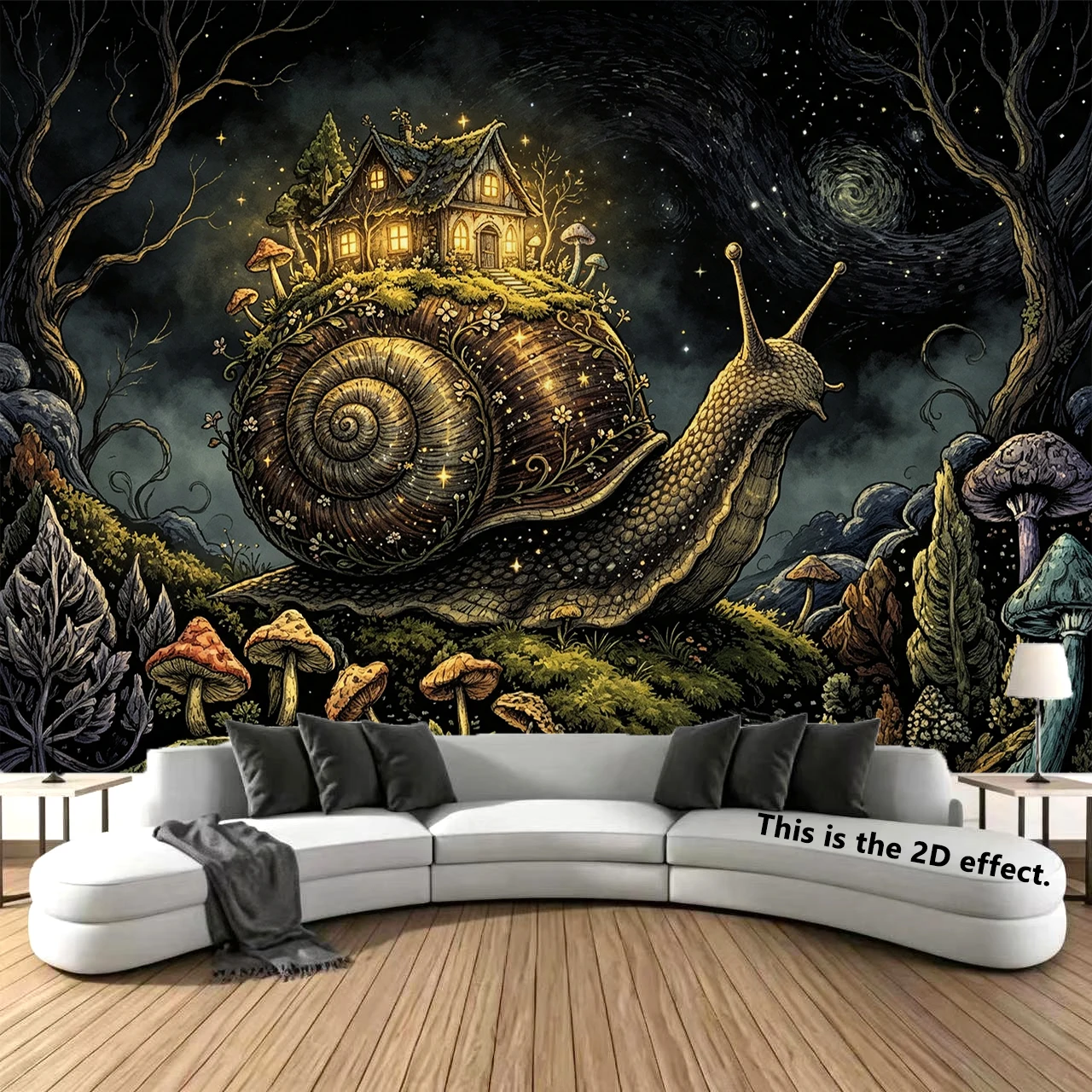 Enchanted Snail House Background Cloth Hanging Cloth Bedroom Bedside Decorative Wall Cloth Dormitory Tapestry