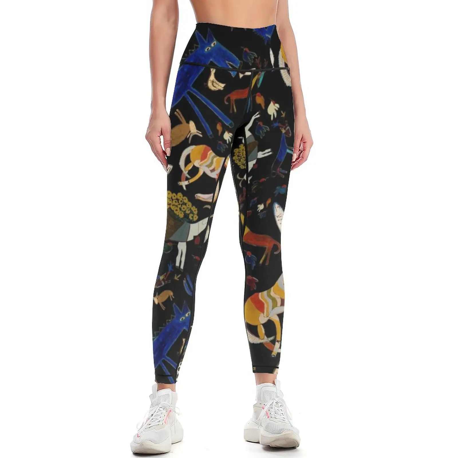 

Wild Folk Menagerie - Black Leggings active wear legging push up Womens Leggings