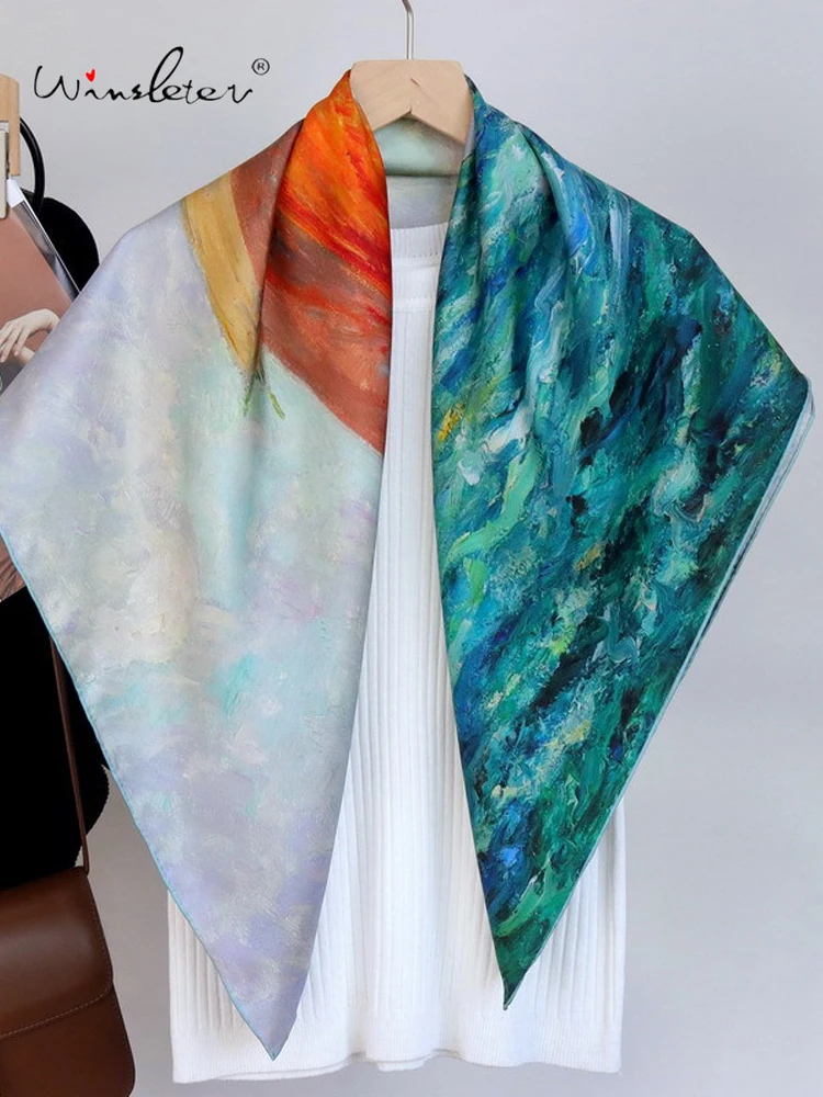 

Winsleter-Women 18MM 100%Real Silk Elegant Scarf, 88*88CM Double-sided Print, Mom Gifts Fashion Kerchief, 2026 Spring A62350CC