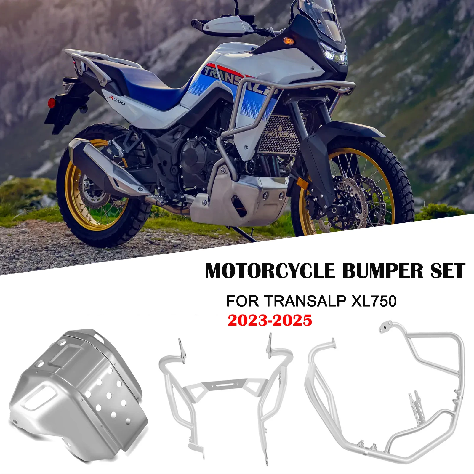 

Для Honda XL750 Transalp 2023 2024 2025 защита двигателя мотоцикла, защита от столкновений, рама, бампер, защита шасси