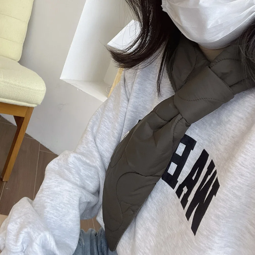 

Stylish Keep Warm Cross Feather Scarf Korean Style Windproof Down Neck Scarf Padded Solid Color Thermal Shawl Running